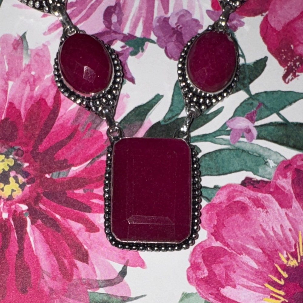 Ruby Silver Necklace - image 4